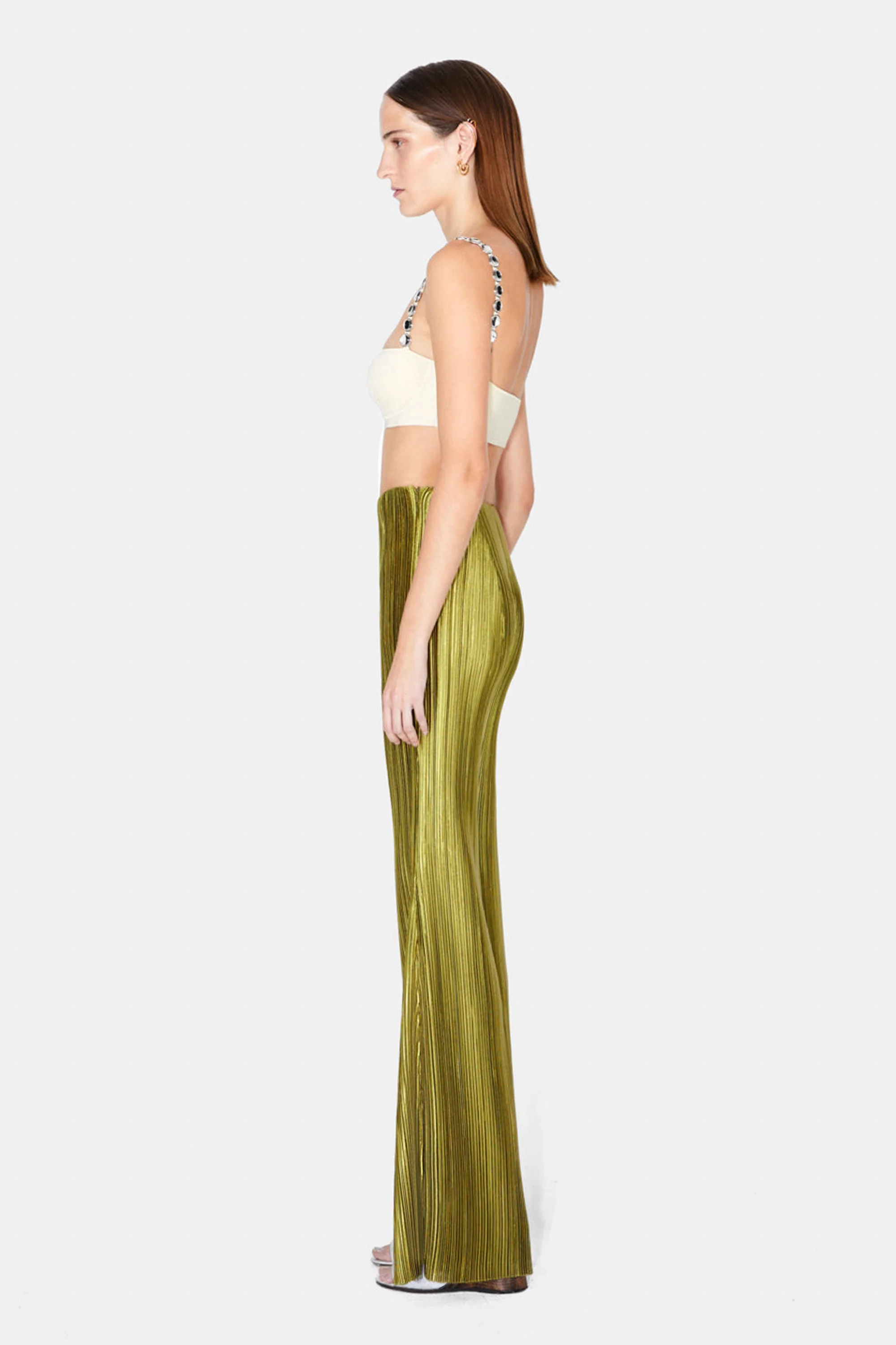 GALVAN LONDON NUAGE PLEATED TROUSER - OLIVE - Image 8