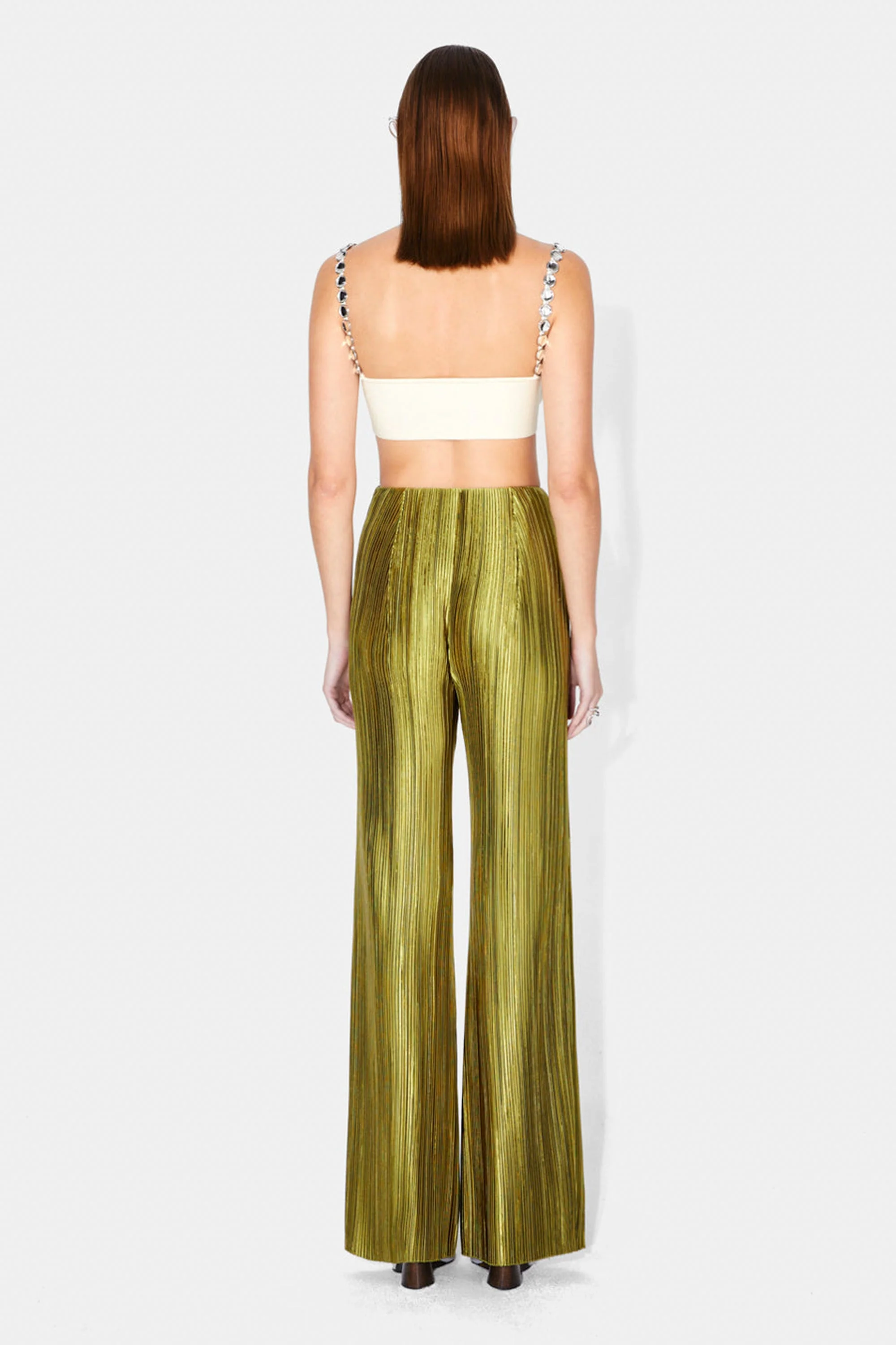 GALVAN LONDON NUAGE PLEATED TROUSER - OLIVE - Image 9