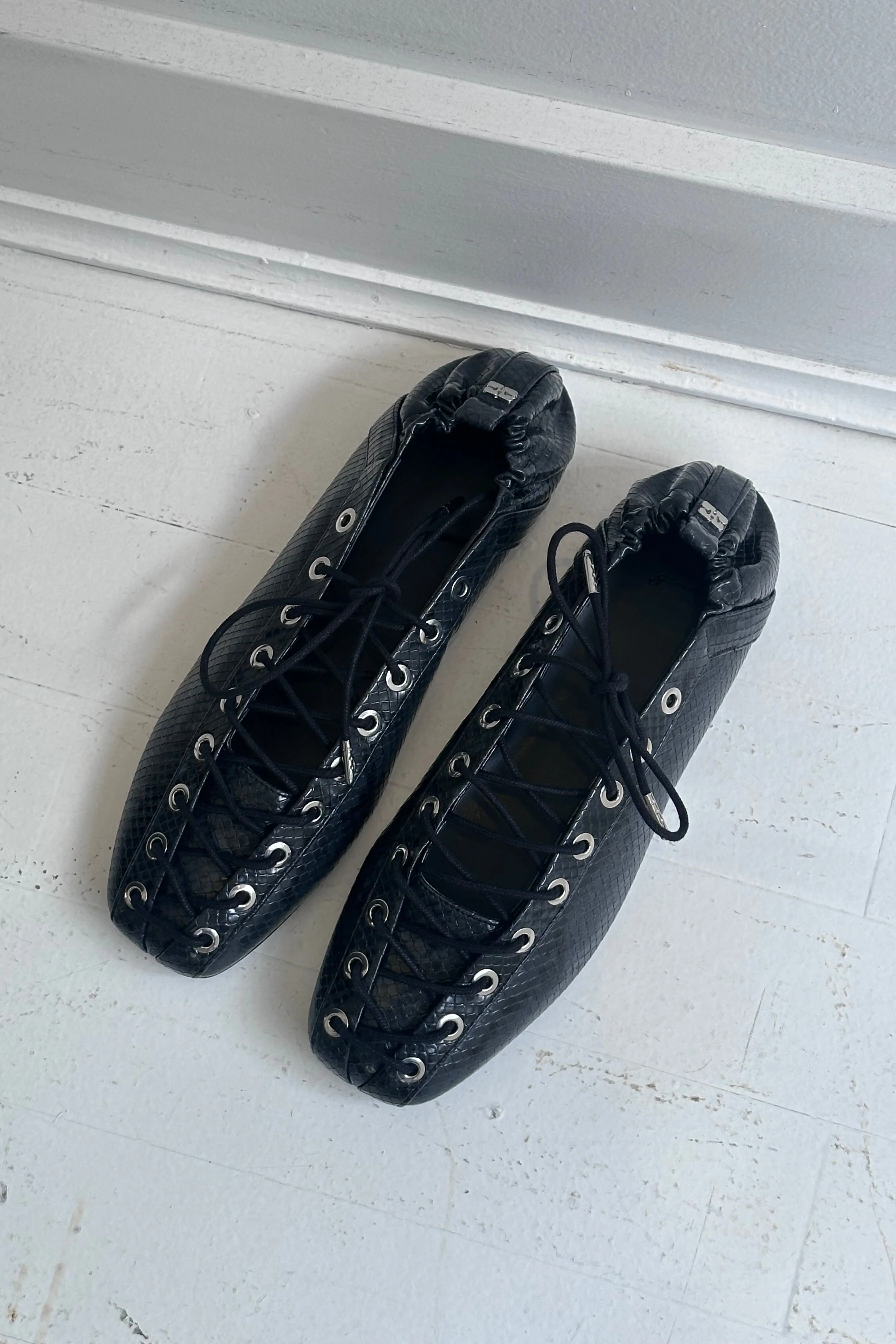 Ganni Lace Up Ballerina - Image 4