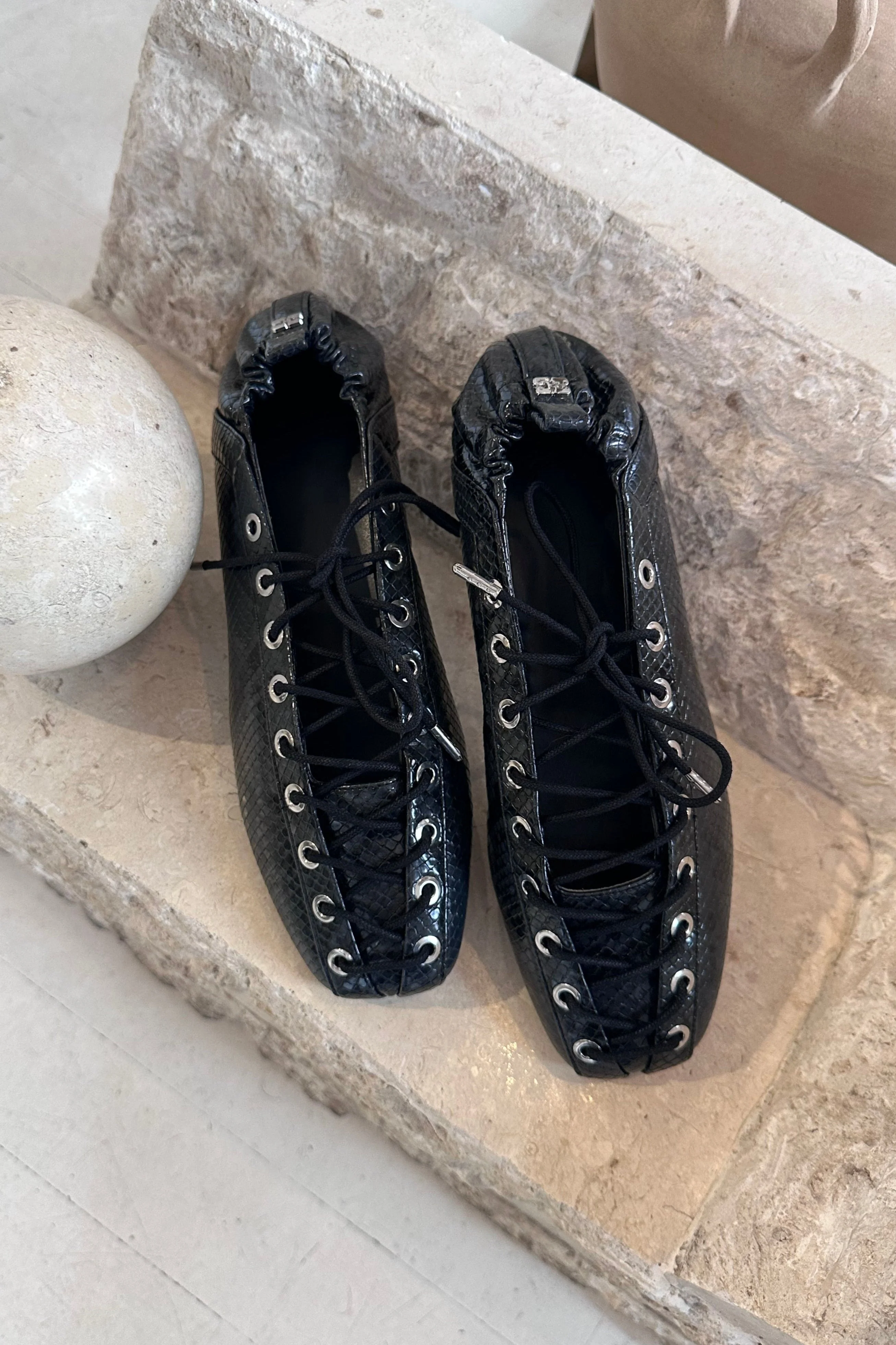 Ganni Lace Up Ballerina - Image 7