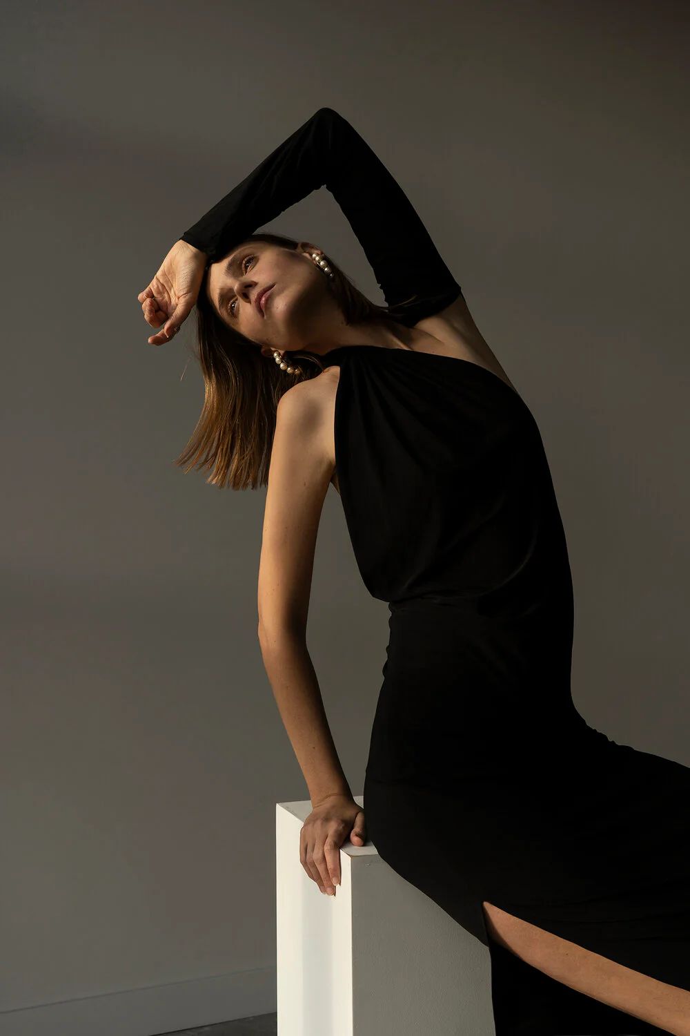 K M by L A N G E Chekhol Open Back Dress - Black - Image 12