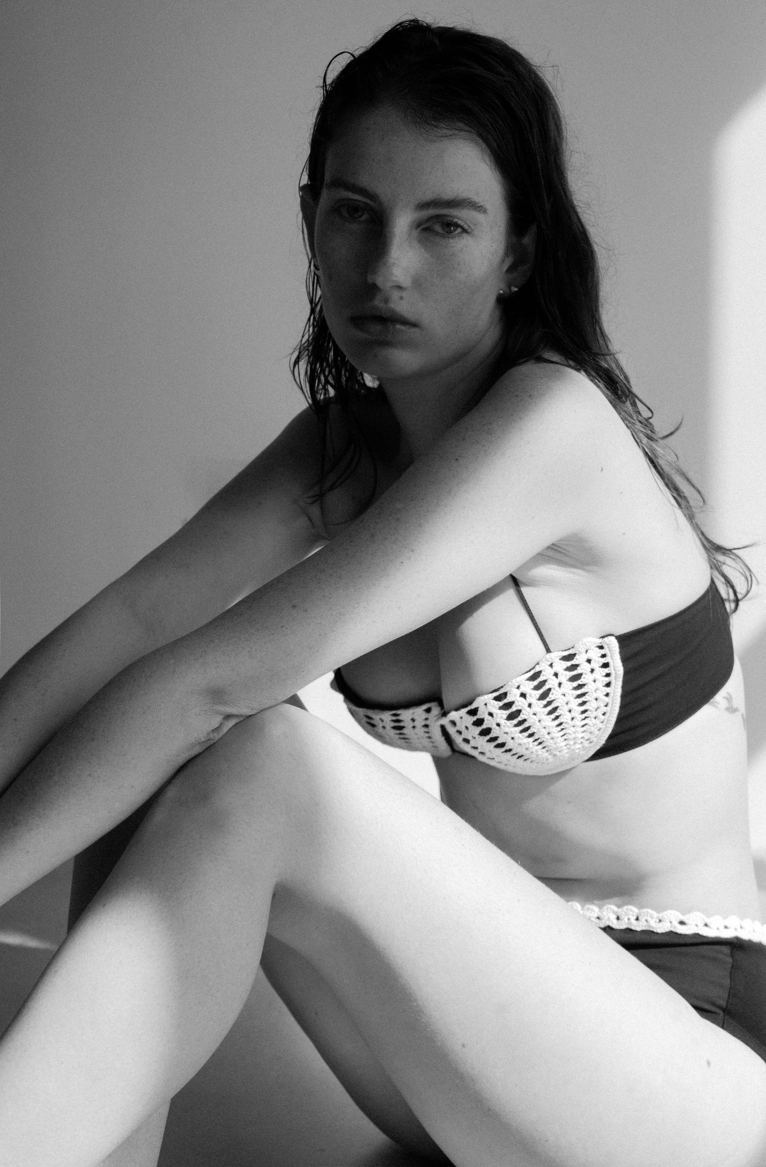 K M by L A N G E Poltava Handmade Crochet Bra - Black/Cream - Image 12
