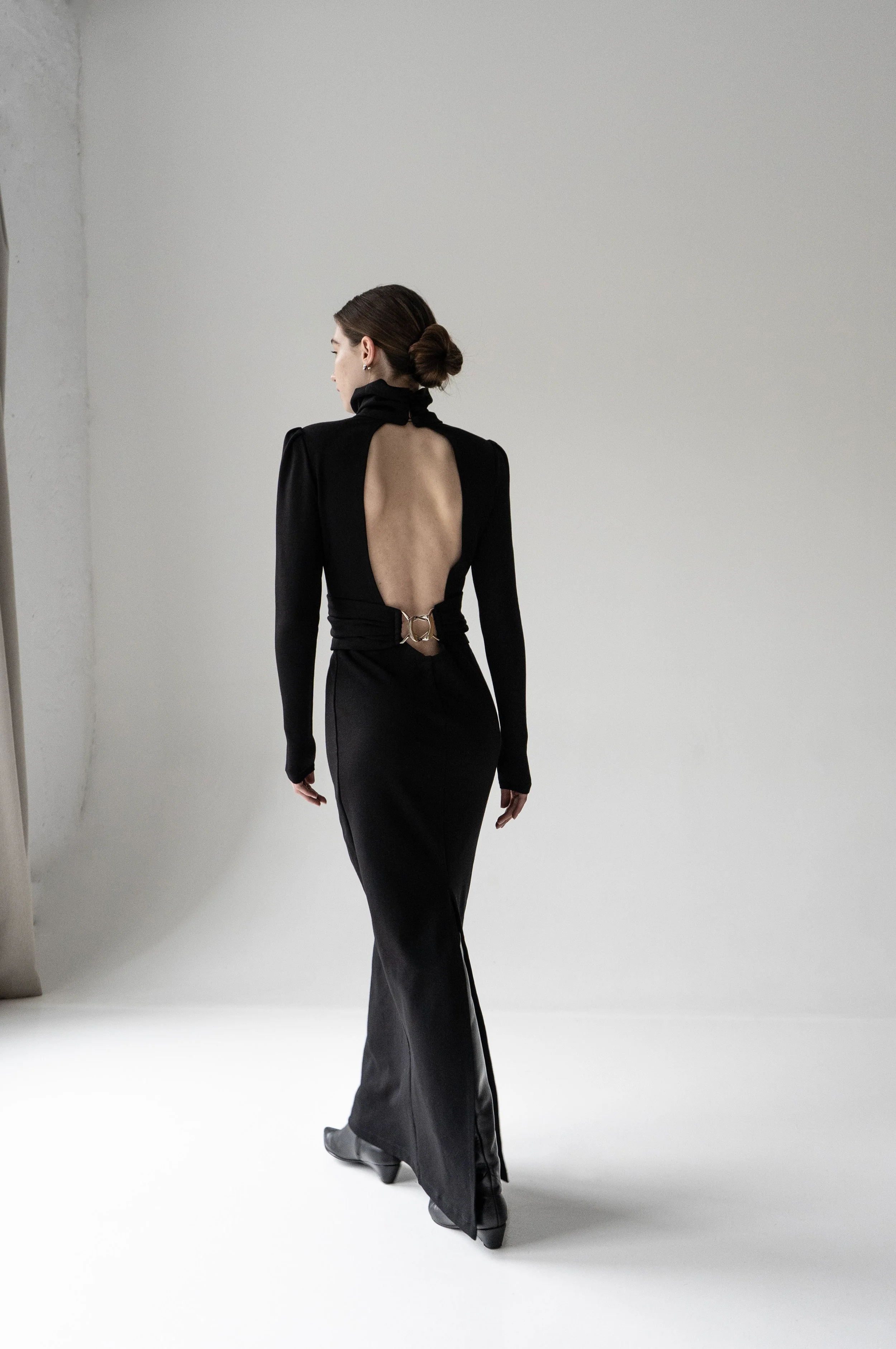 K M by L A N G E Salut Open Back Buckle Dress Dress - Black - Image 6
