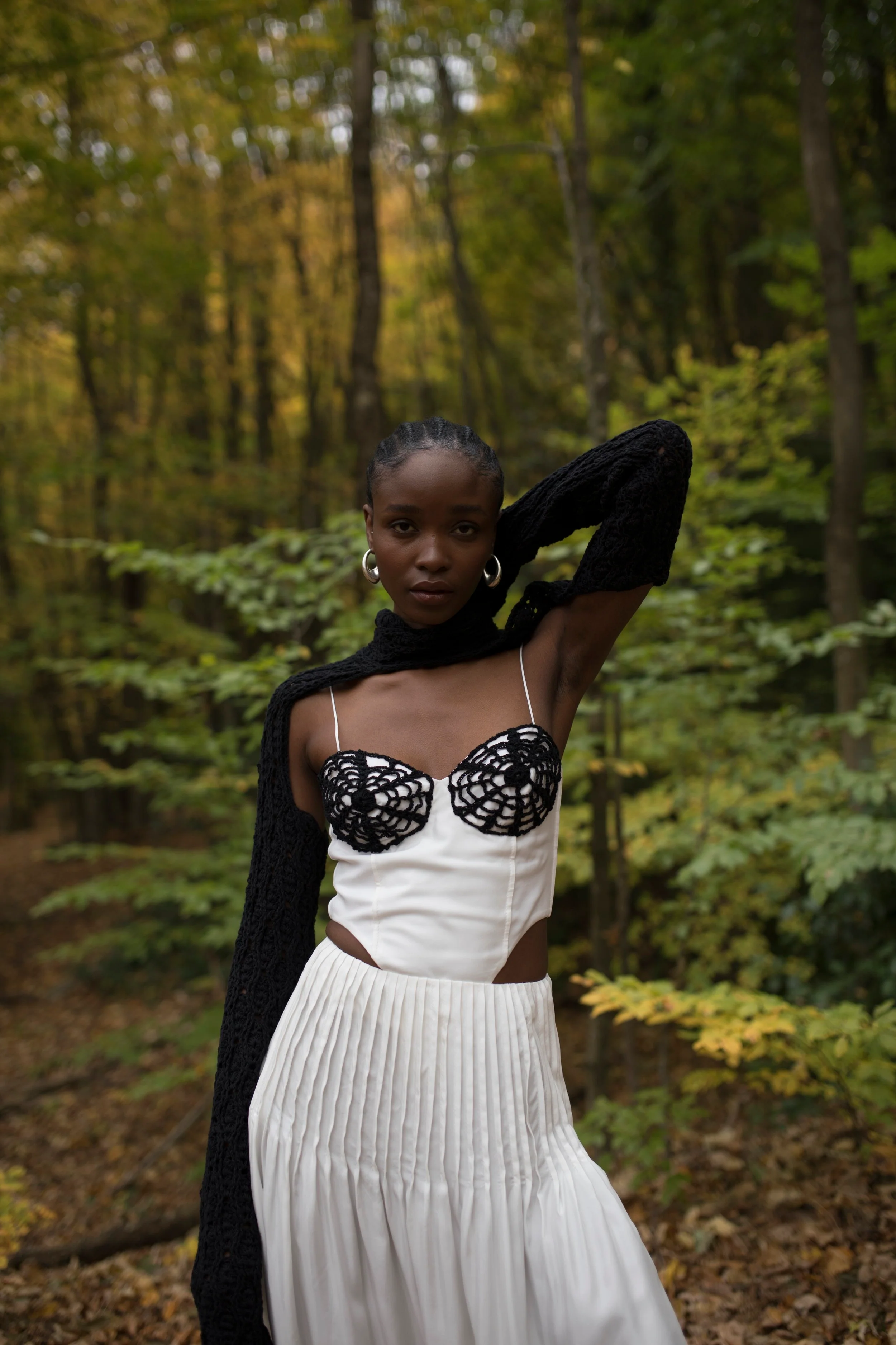 K M by L A N G E Uman Pavutynnia Cupro Corset - White - Image 13