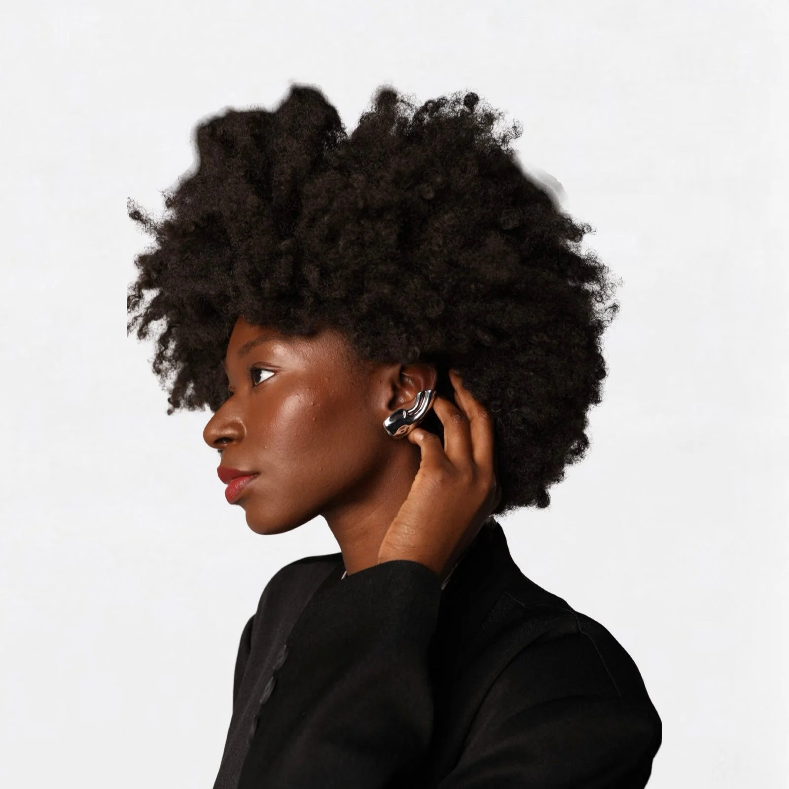 London Atelier Byproduct Silver Ear Lobe Cuff Earring - Image 4