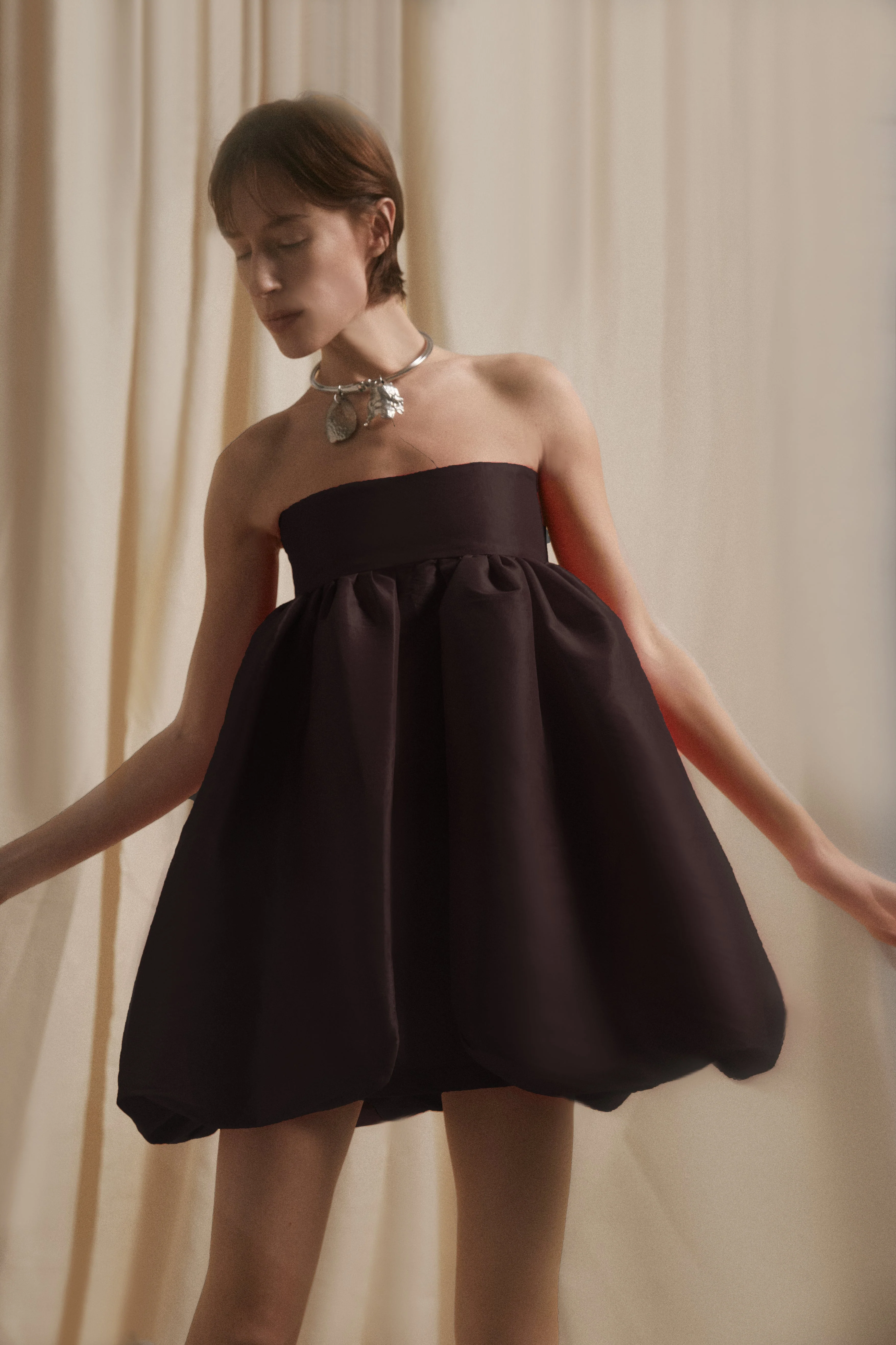 Luisa et La Luna Bleu Strapless Bubble Dress - Noir - Image 3