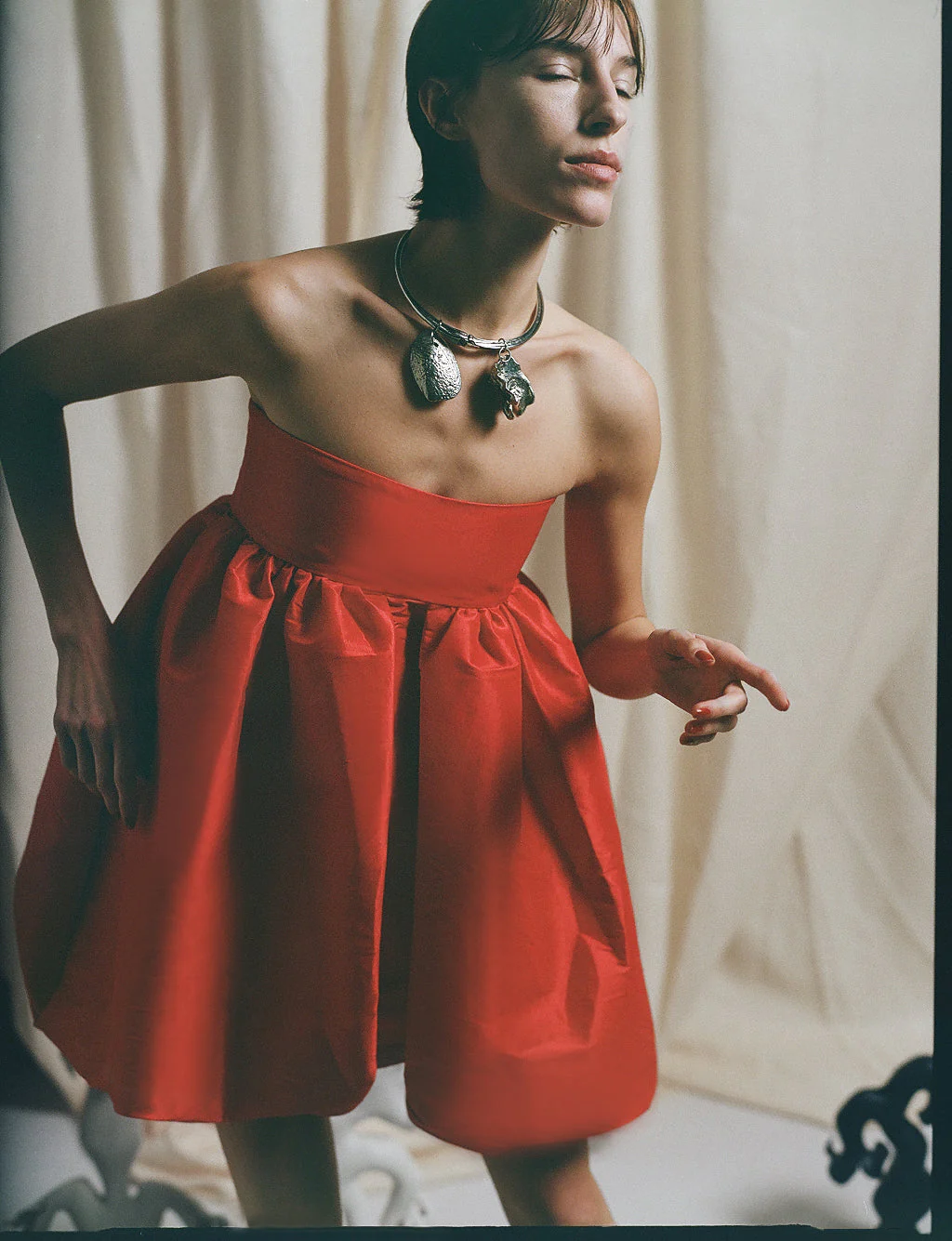 Luisa et La Luna Strapless Bubble Dress - Rouge - Image 5