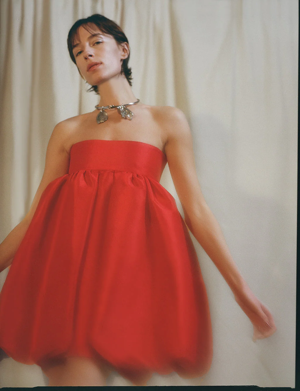 Luisa et La Luna Strapless Bubble Dress - Rouge - Image 6