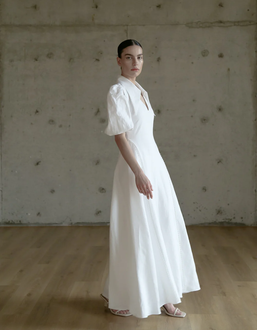 MAET AMARI Maxi White Linen Dress - White - Image 3