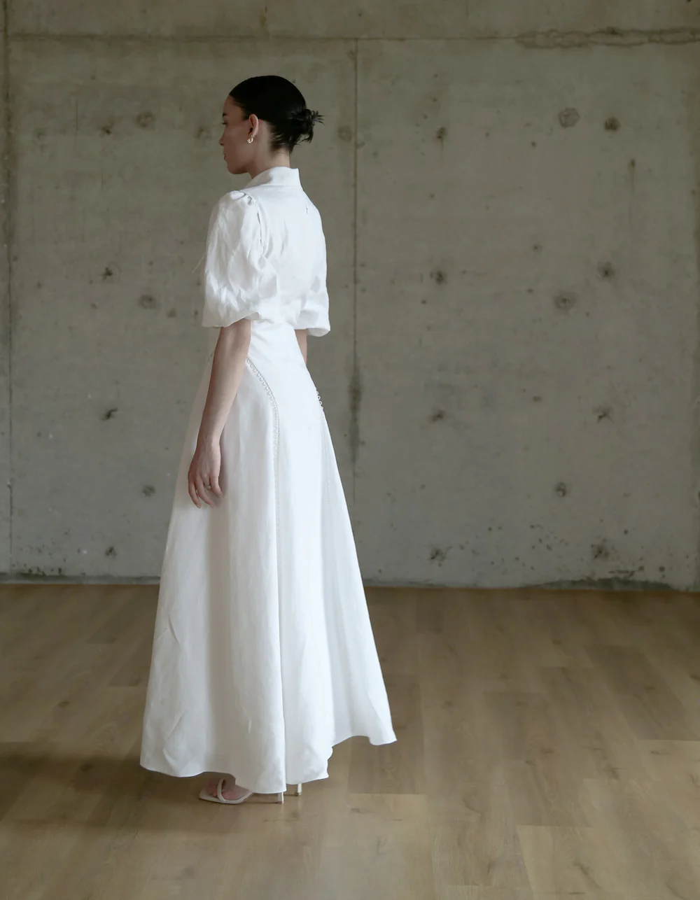 MAET AMARI Maxi White Linen Dress - White - Image 4