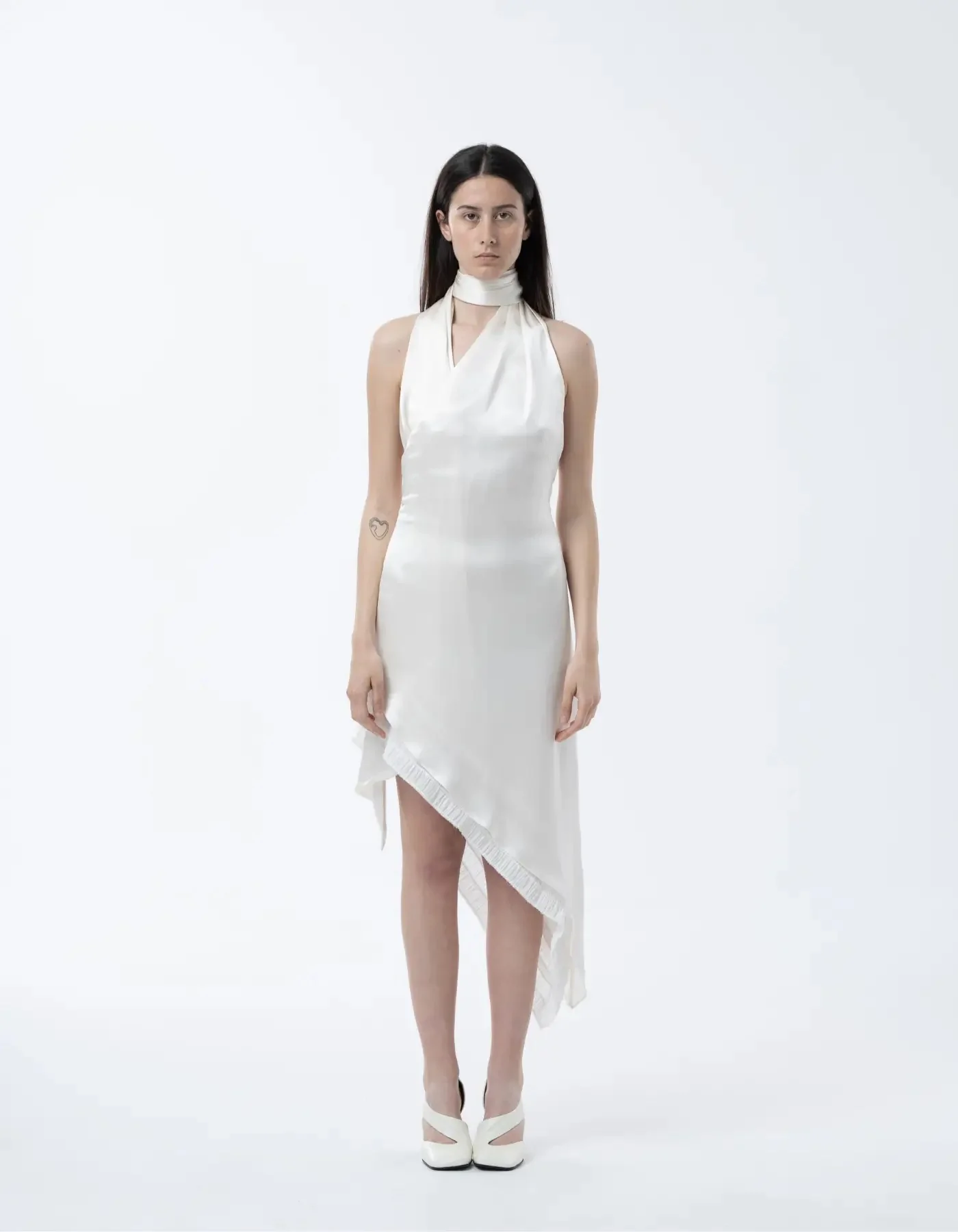 MAET NYRE Silk Midi Dress - White - Image 3