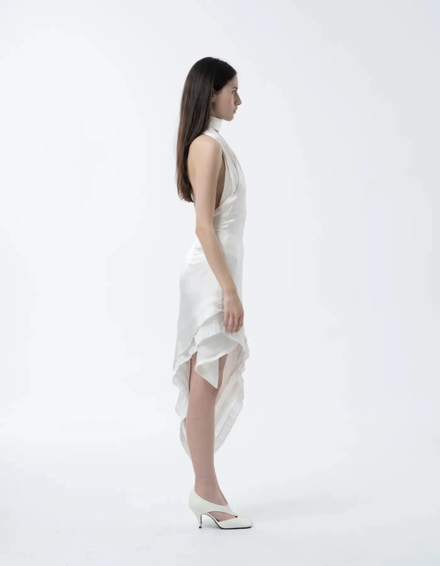 MAET NYRE Silk Midi Dress - White - Image 4