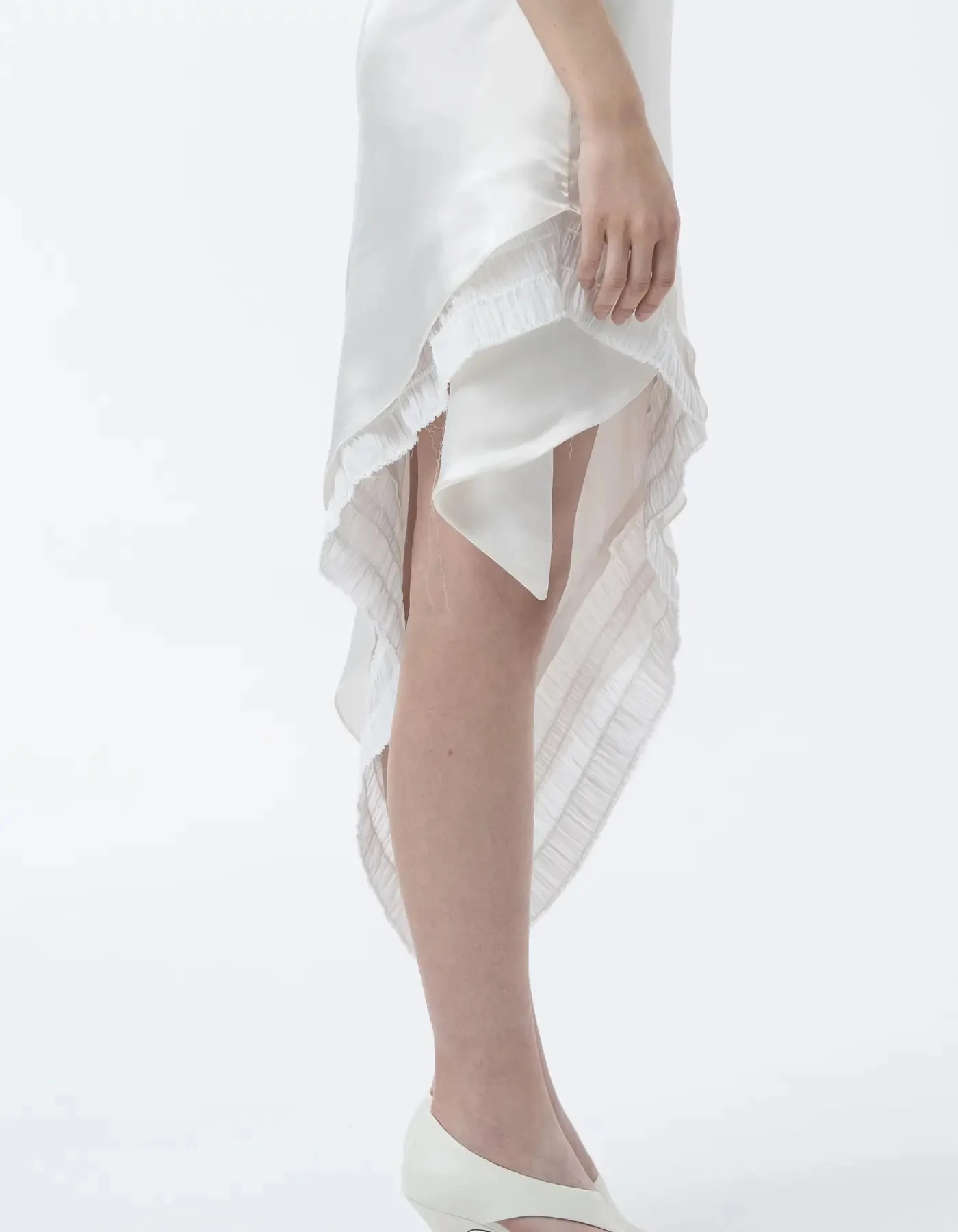 MAET NYRE Silk Midi Dress - White - Image 5
