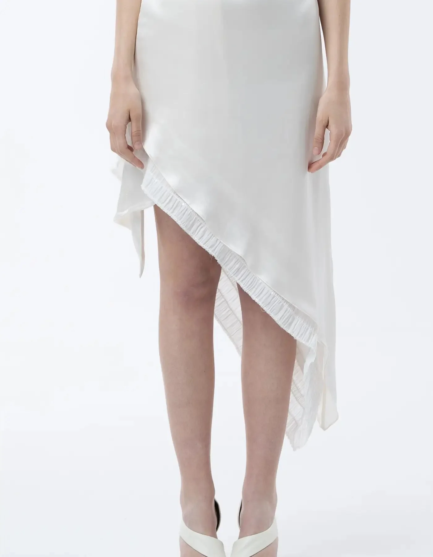 MAET NYRE Silk Midi Dress - White - Image 7