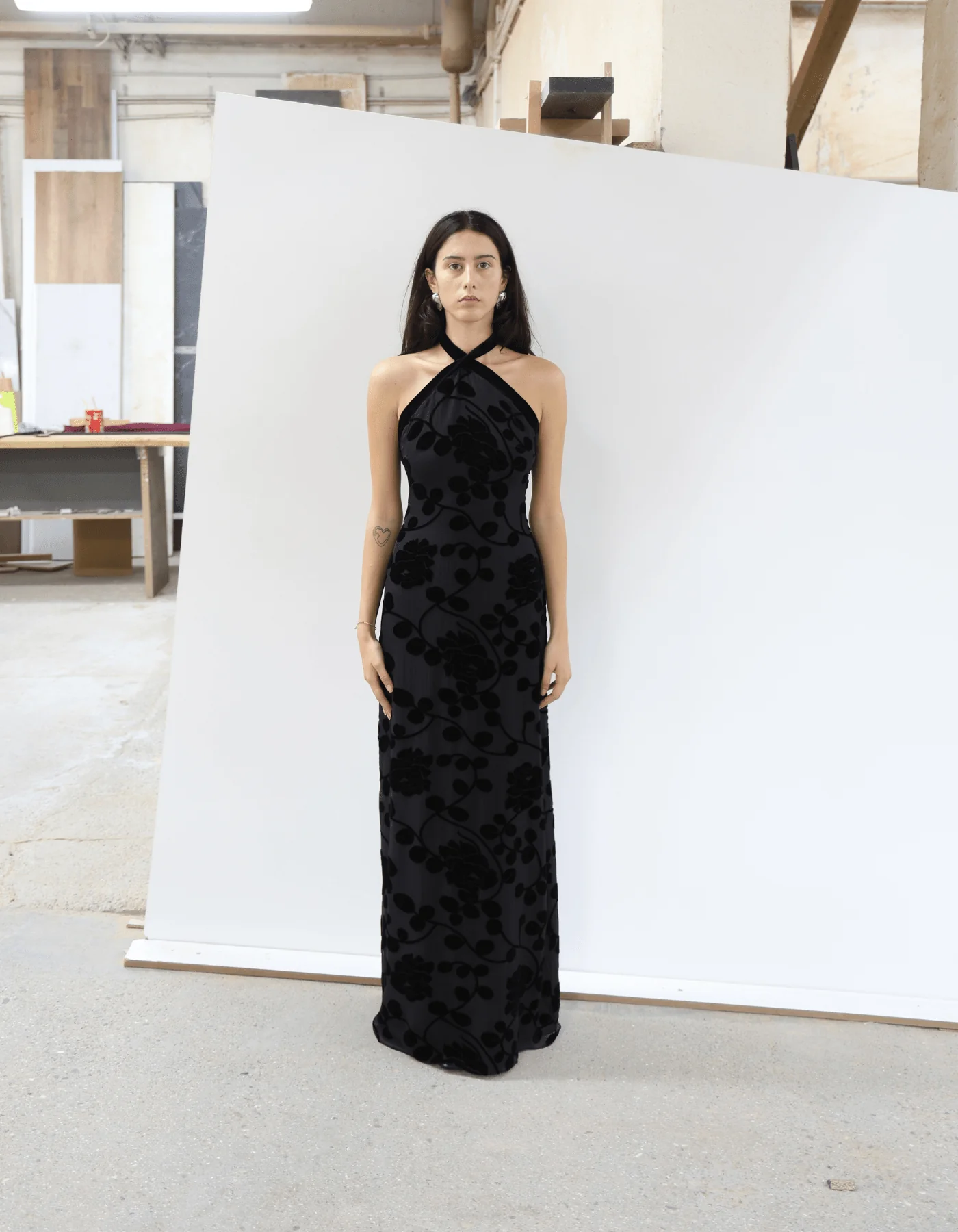 MAET Valytia Silk and Velvet Dress - Black - Image 5