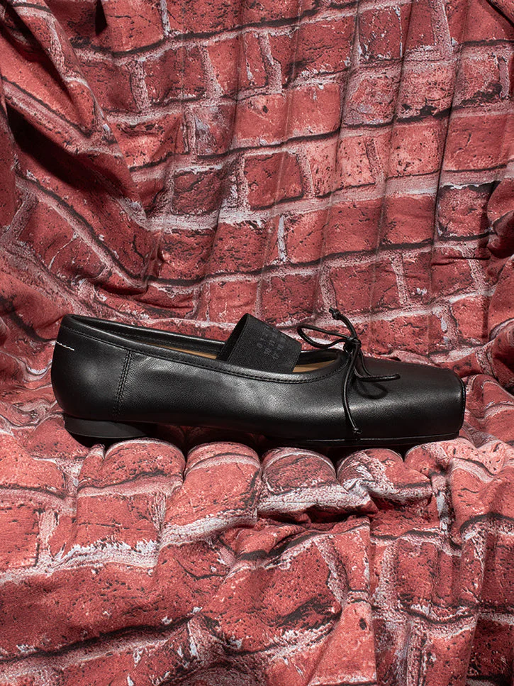 MM6 Maison Margiela Leather Ballet Flats - Black - Image 10