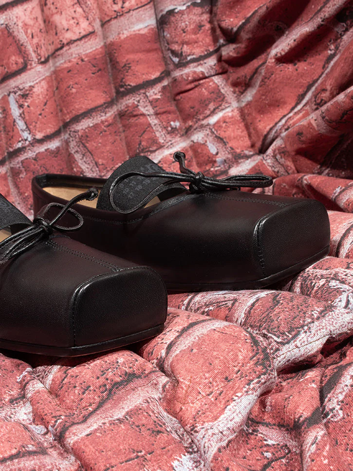 MM6 Maison Margiela Leather Ballet Flats - Black - Image 8