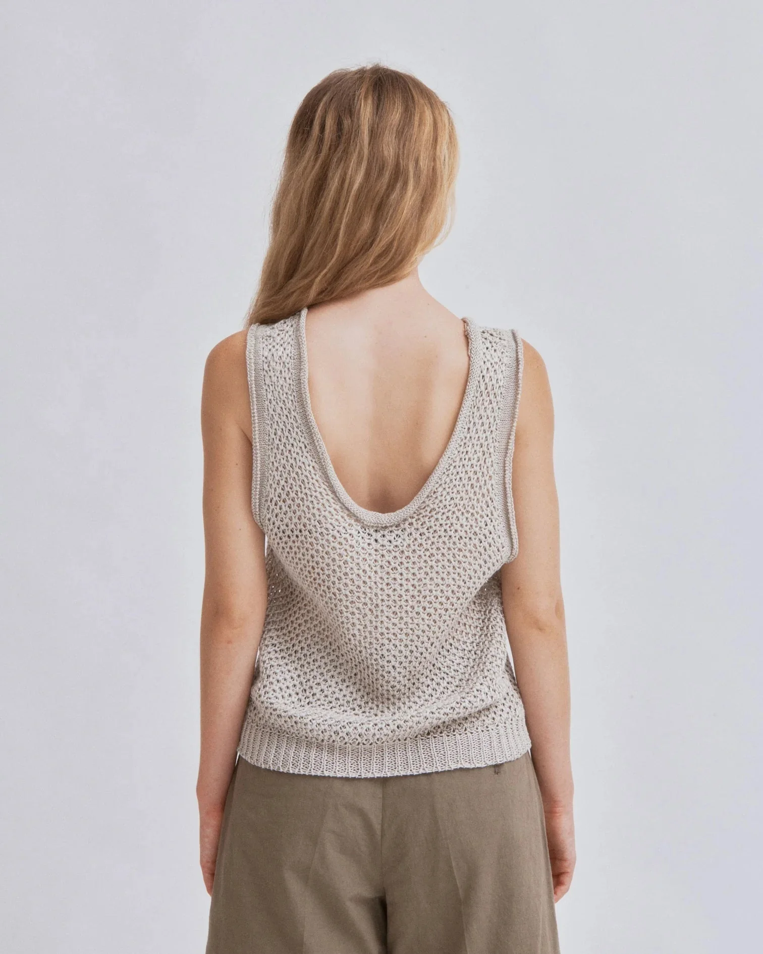 SAYAKA DAVIS NEW YORK Linen Knit Tank - Sand - Image 4