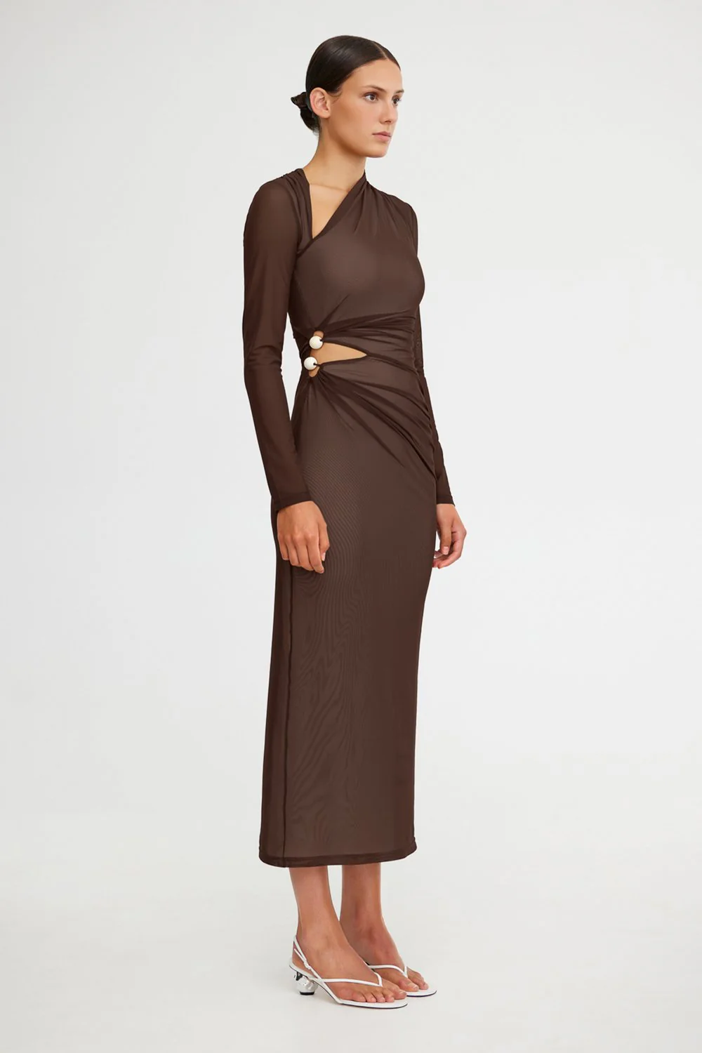 Significant Other Nina Midi Dress - Chocolate - Image 3