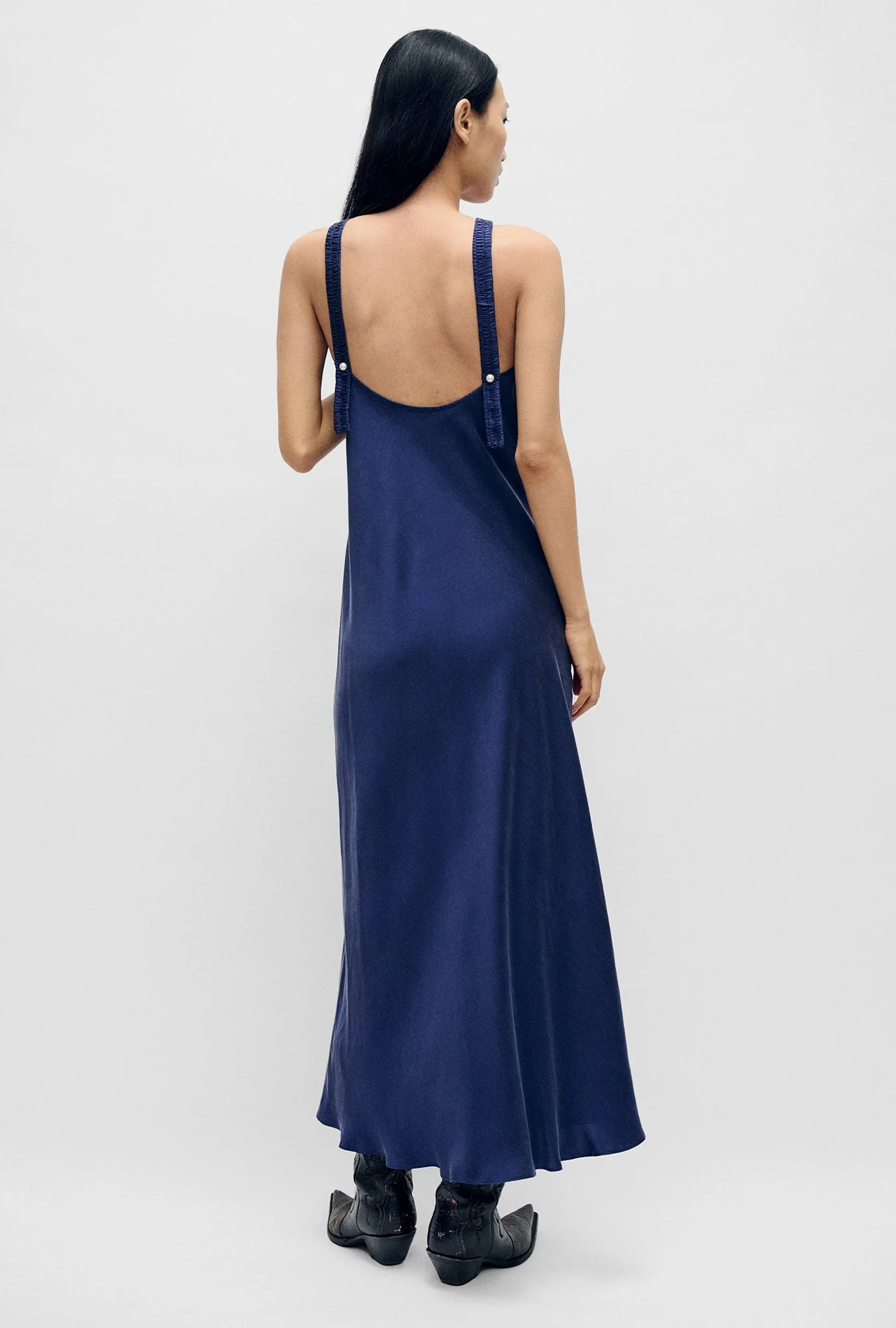 Silk Laundry Deco Ruched Dress - Purple Rain - Image 3