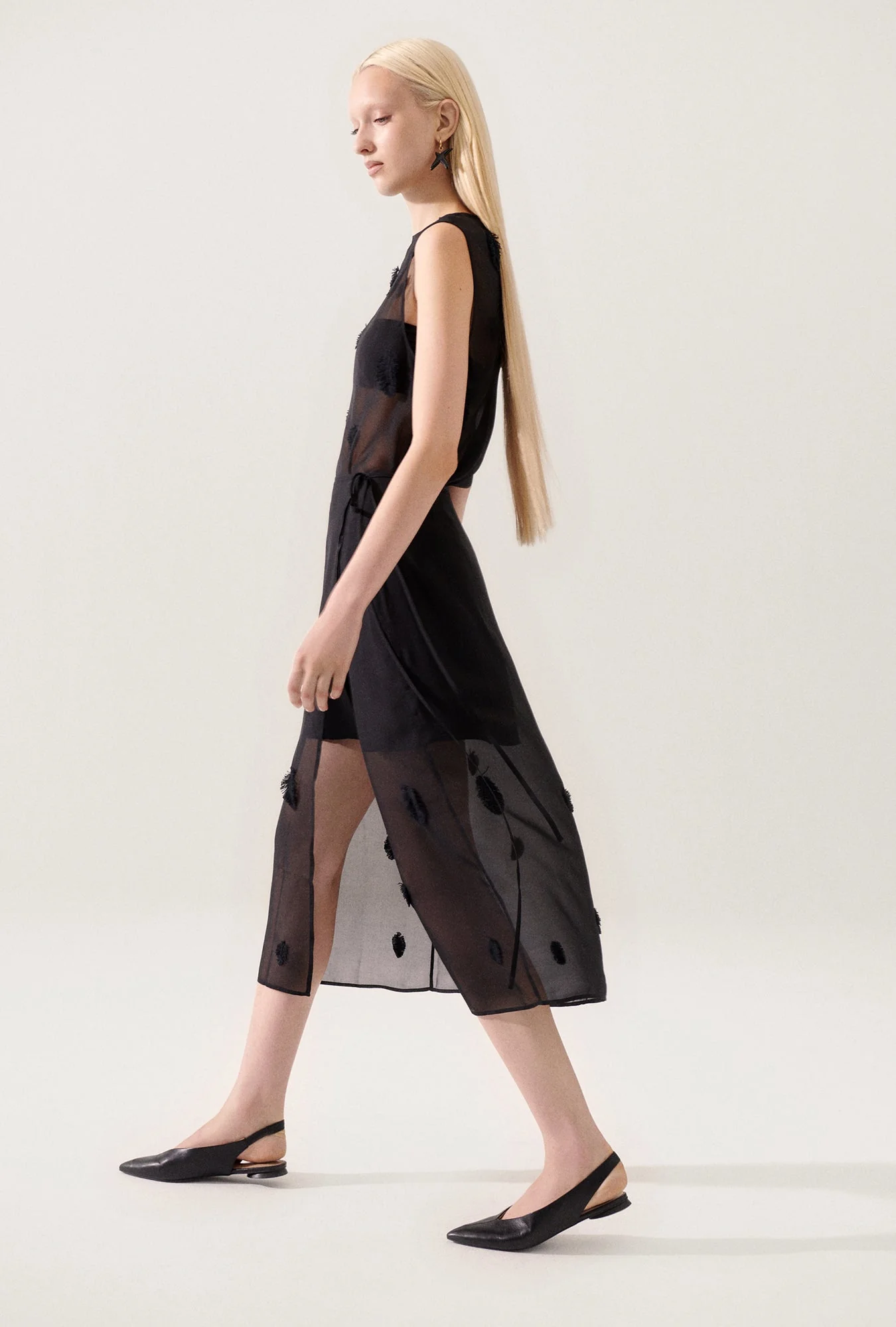 Silk Laundry Feather Wrap Skirt - Black - Image 3