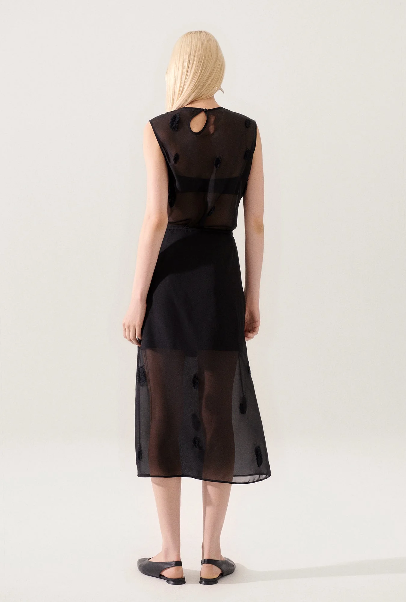 Silk Laundry Feather Wrap Skirt - Black - Image 4