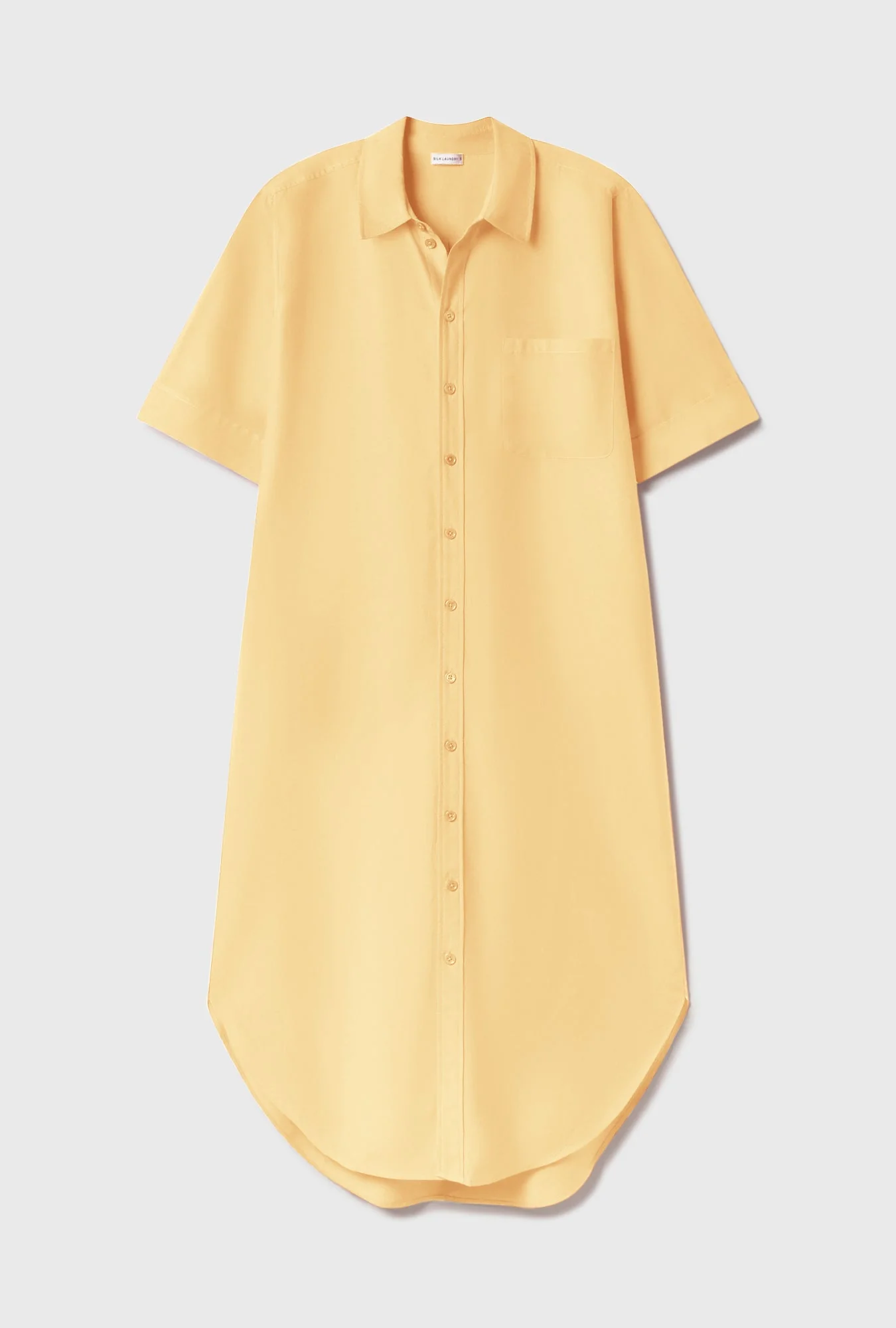 Silk Laundry Short Sleeve Boyfriend Shirt Dress - Margarita - Image 2