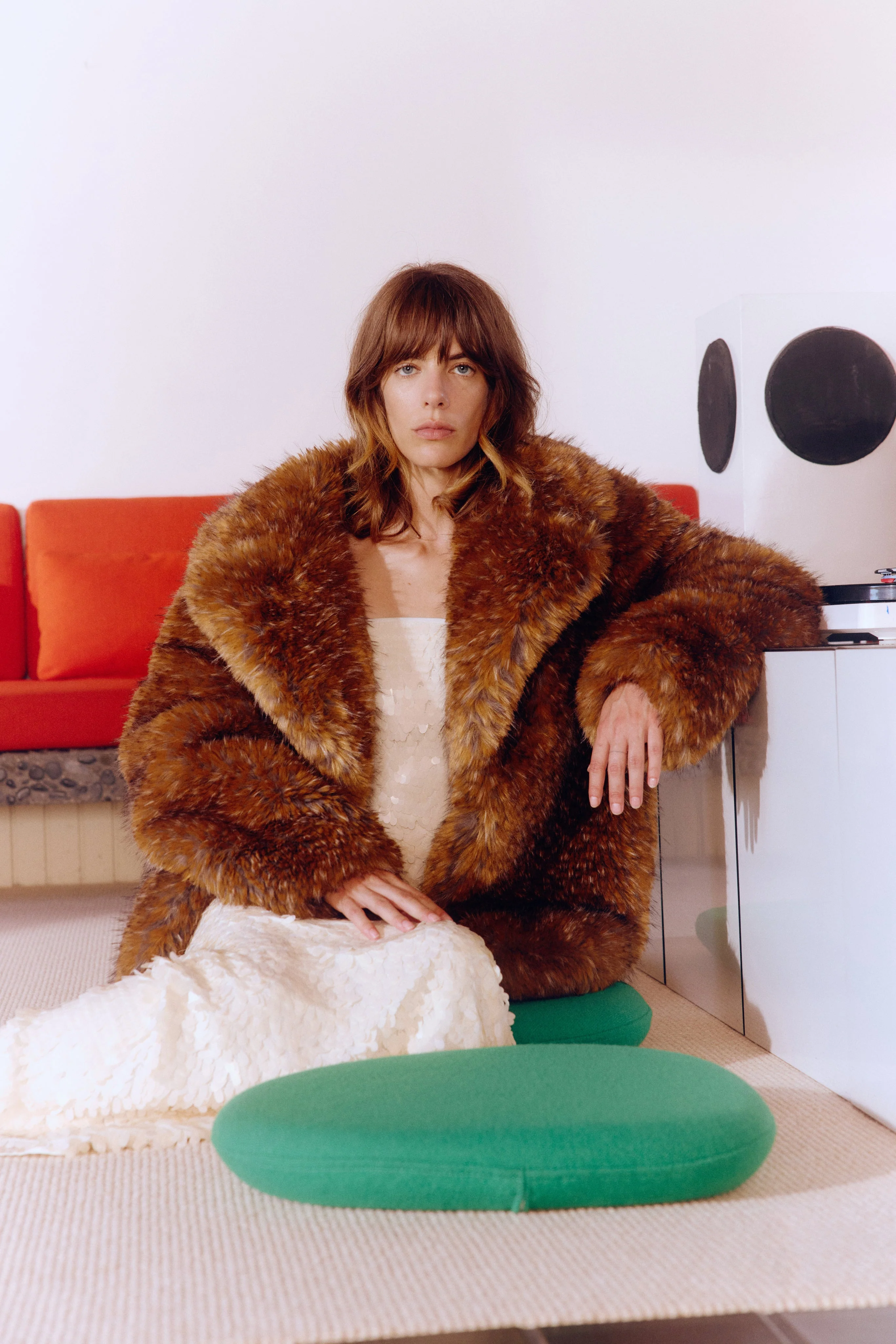 Simon Miller Knox Vegan Fur Coat - Tawny - Image 4