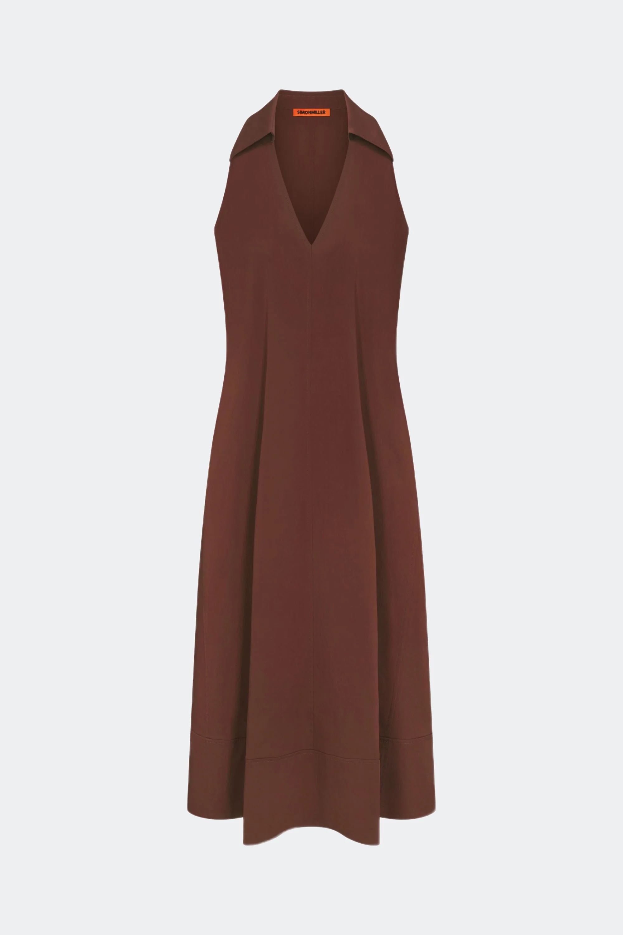 Simon Miller Nava Poplin Midi Dress - Choco Brown - Image 2