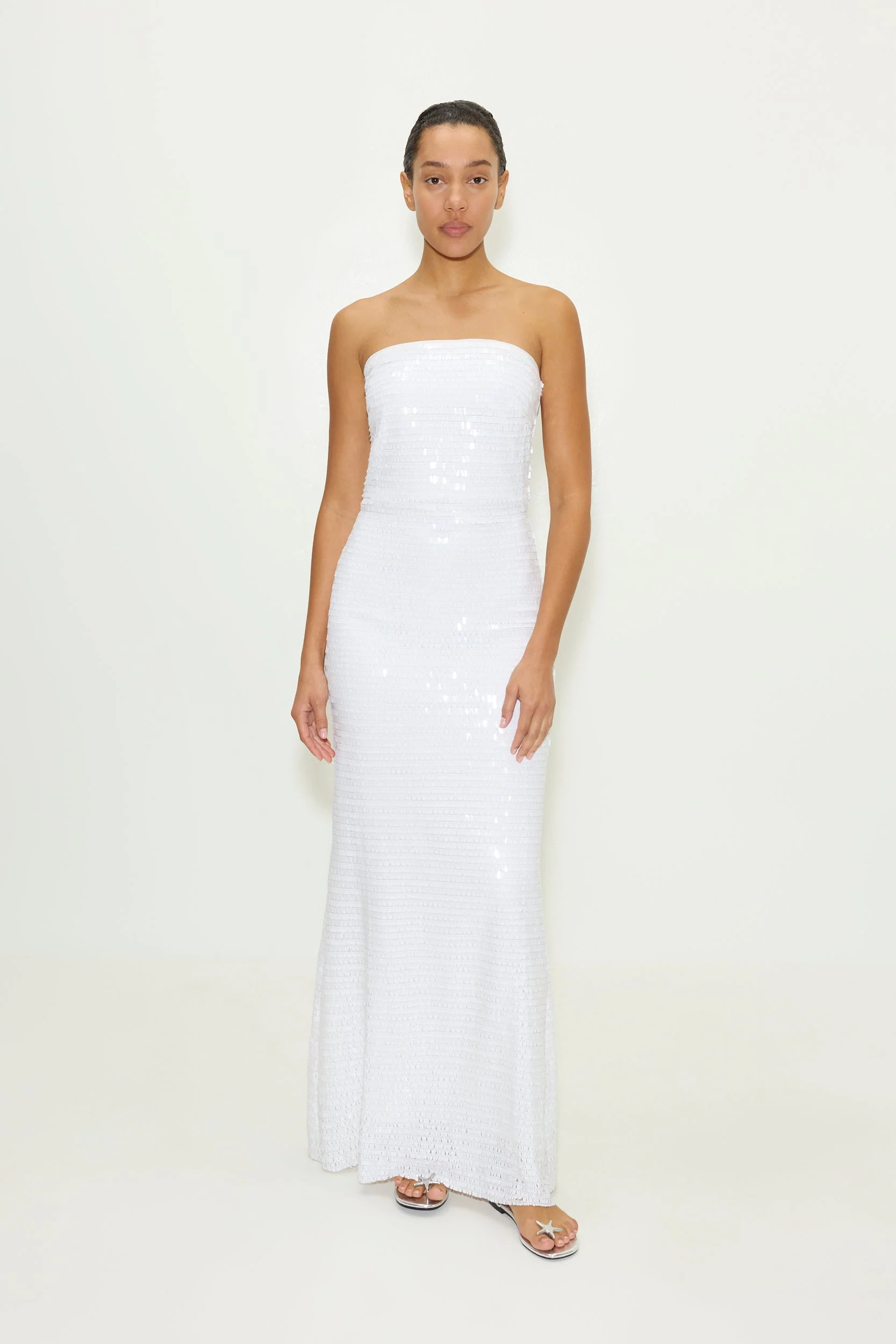 Simon Miller Sculpty Strapless Sequin Dress - Macadamia - Image 2