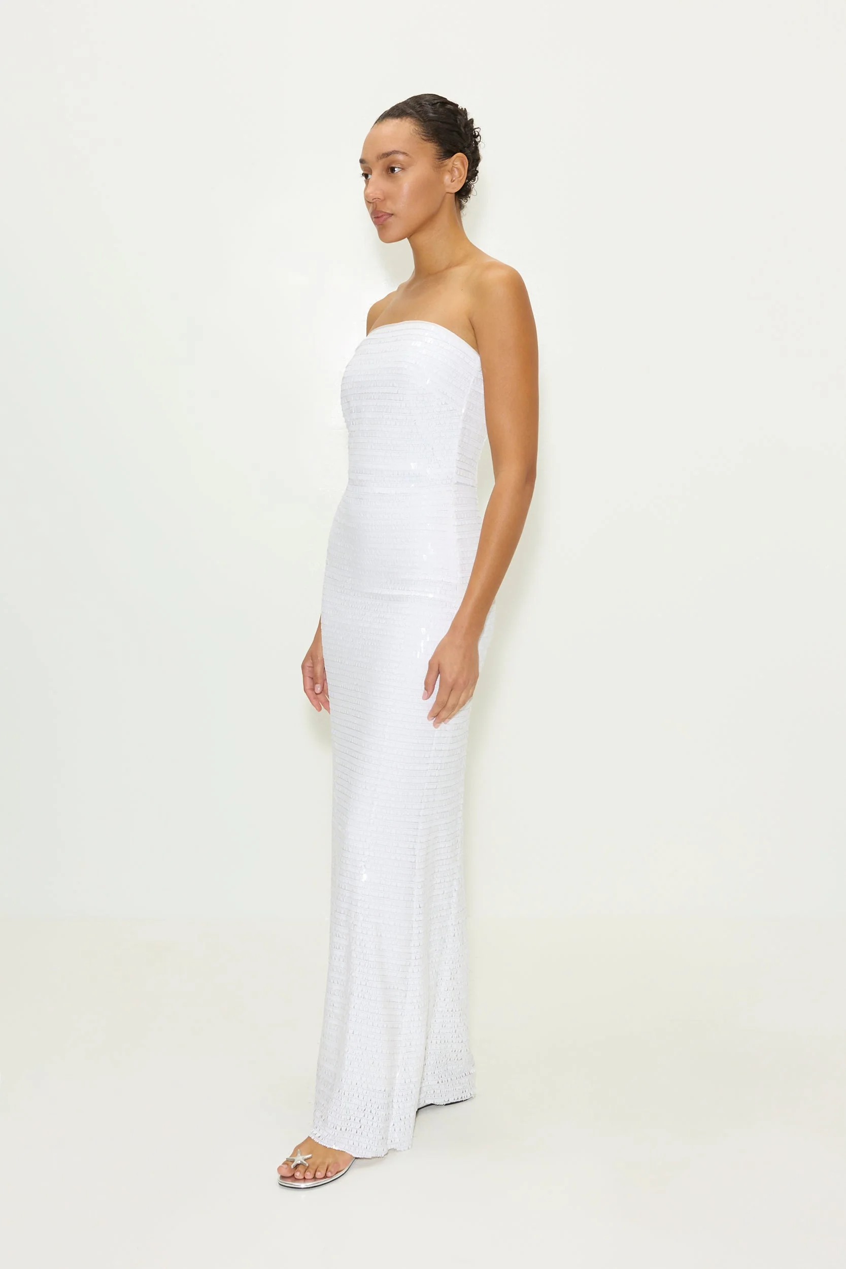 Simon Miller Sculpty Strapless Sequin Dress - Macadamia - Image 4