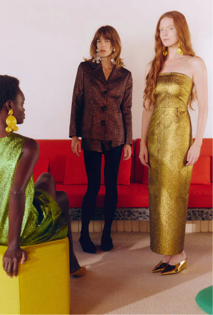 Simon Miller Verdelle Metallic Midi Dress - Star Gold - Image 3