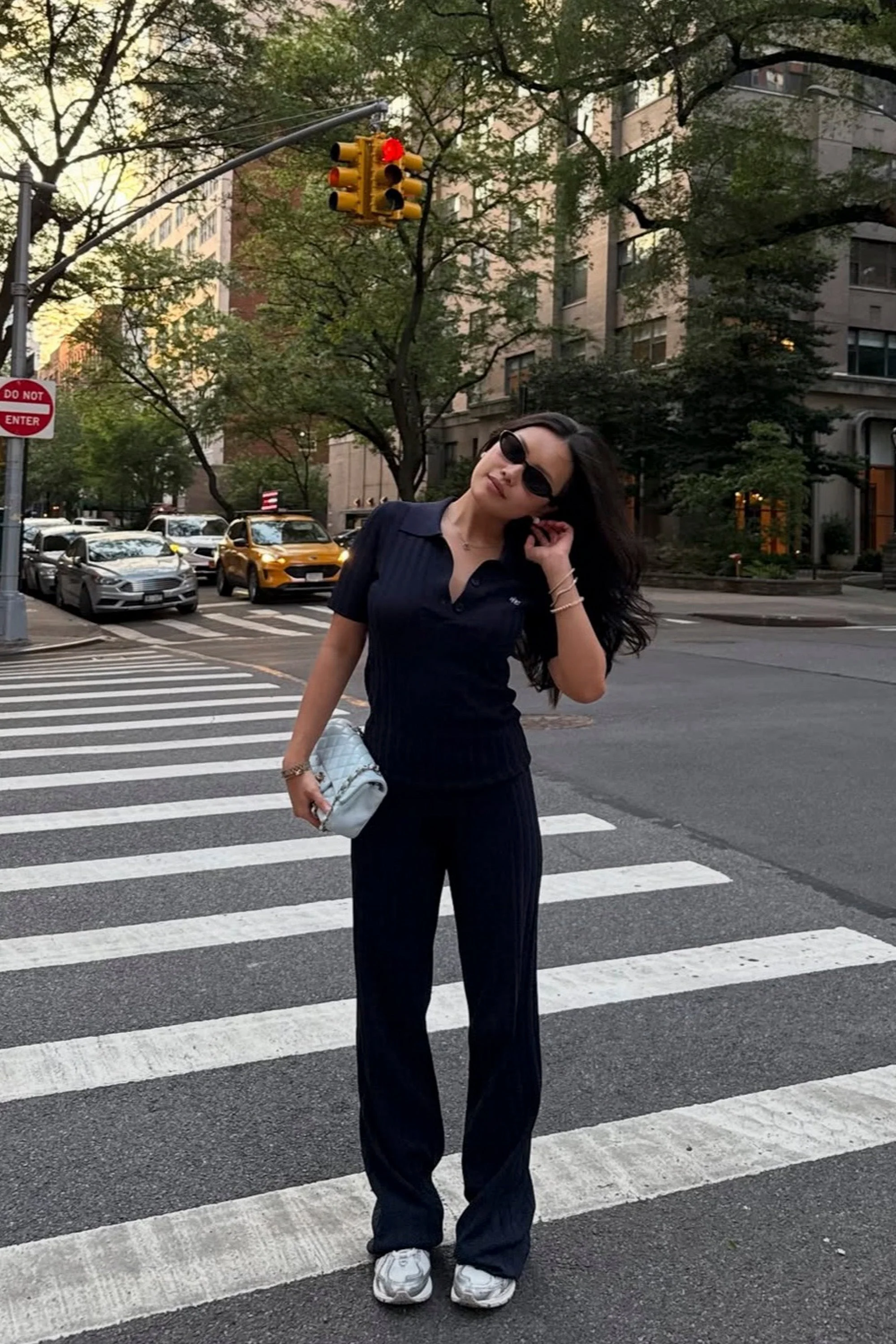 SPORTY & RICH SRC Ribbed Trousers - Dark Navy - Image 4