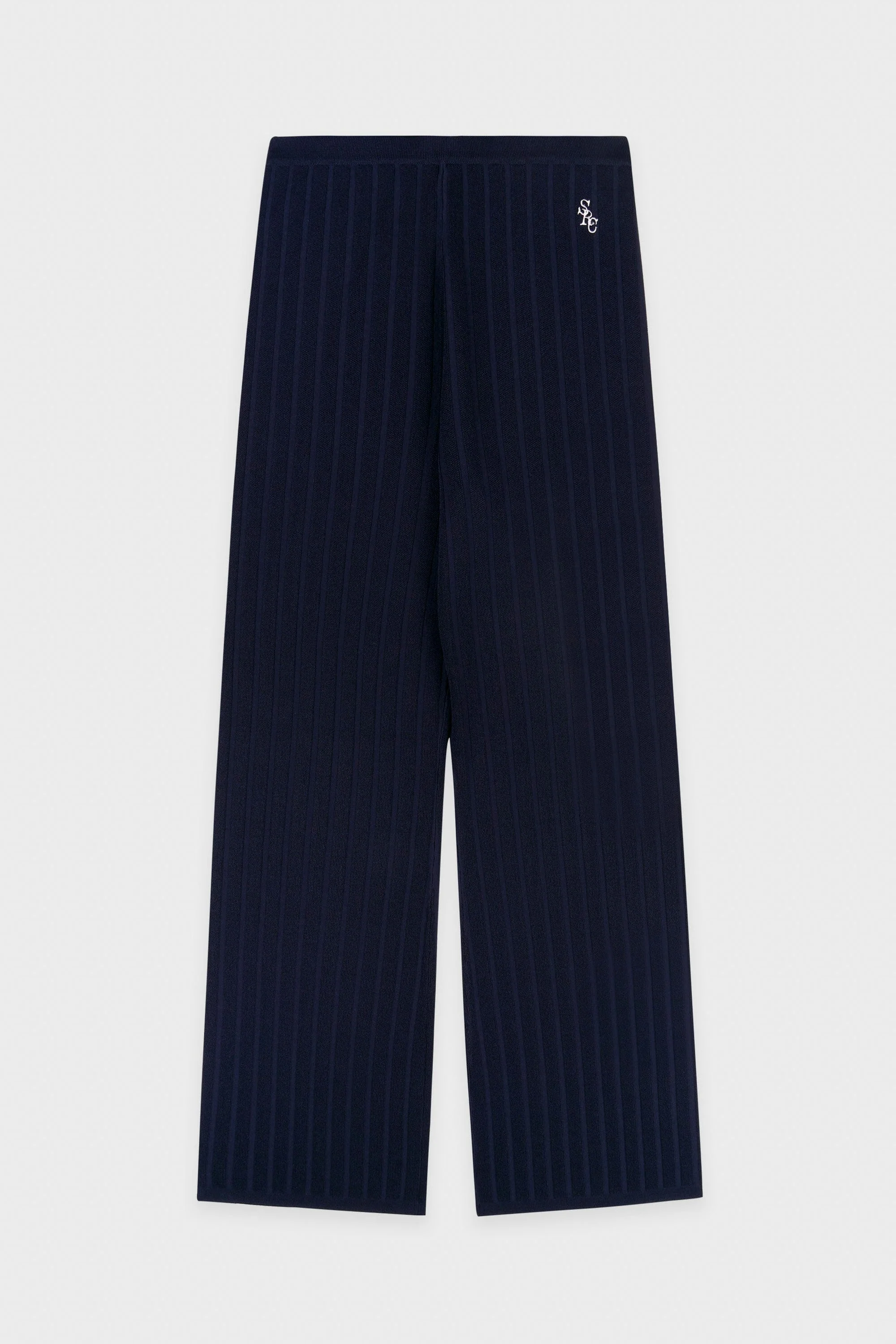 SPORTY & RICH SRC Ribbed Trousers - Dark Navy - Image 8