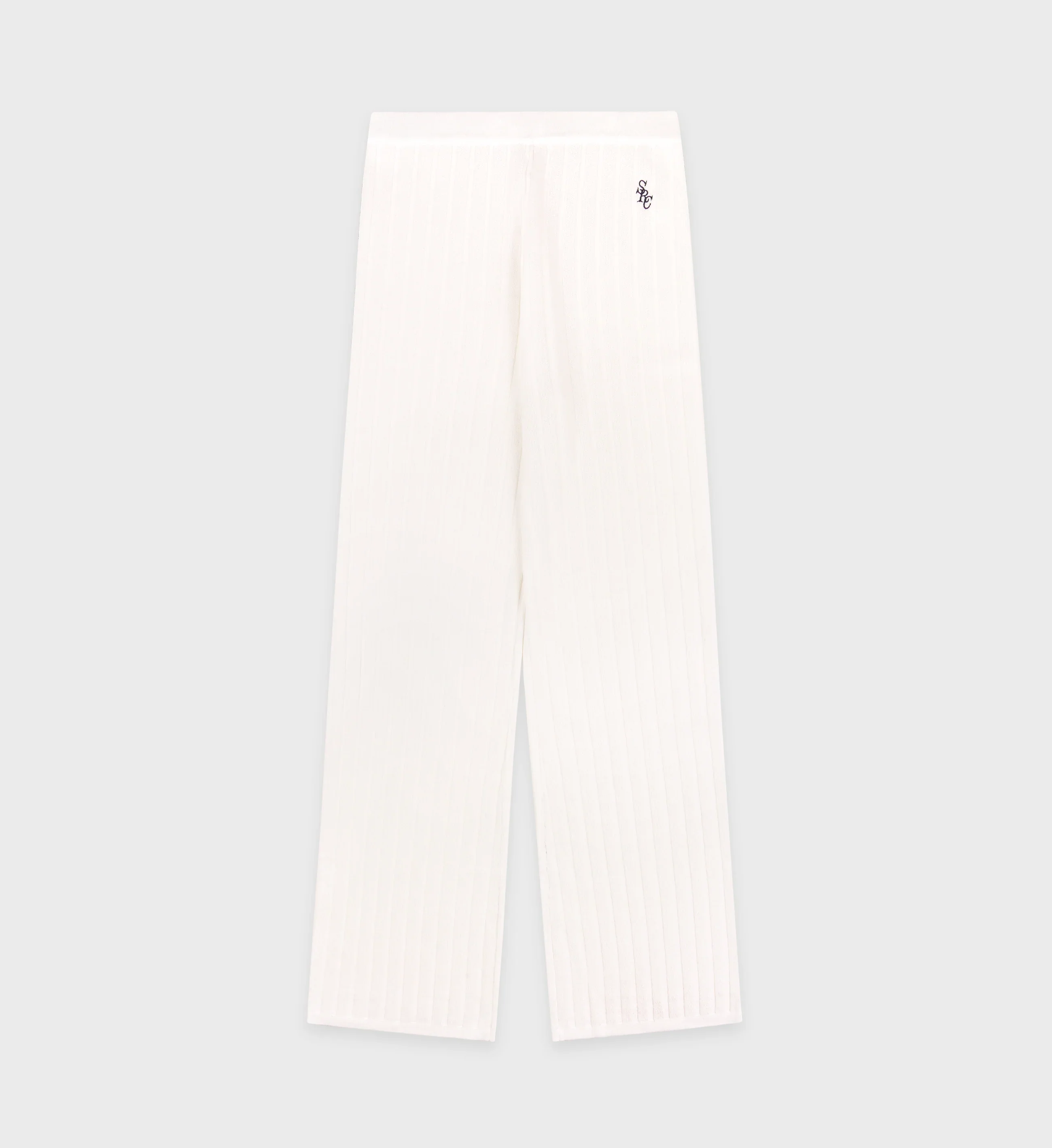 SPORTY & RICH SRC Ribbed Trousers - Ecru - Image 8