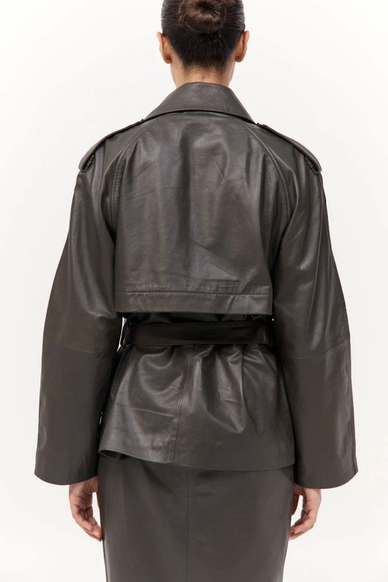 St. Agni Leather Pencil Skirt - Image 11