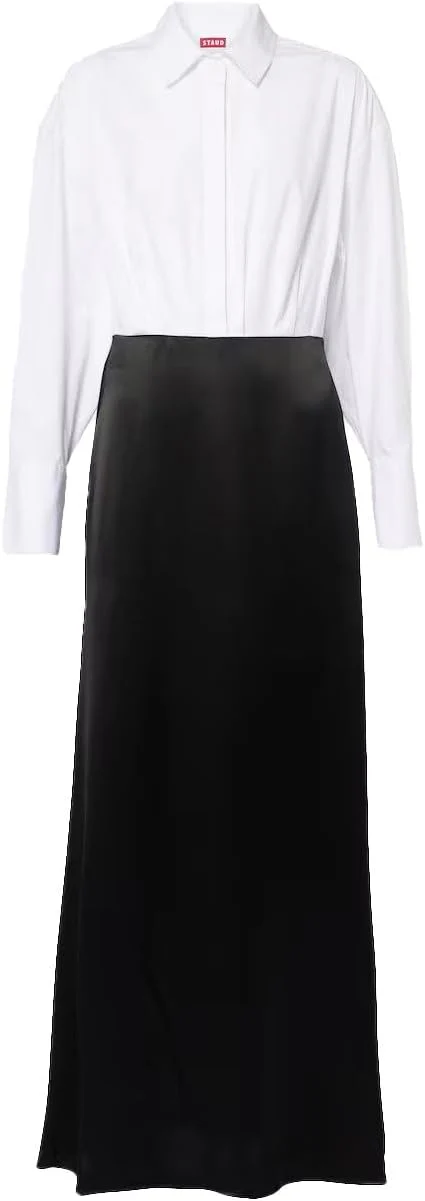 Staud Nile Long Sleeve Colorblock Midi Dress - Black - Image 2